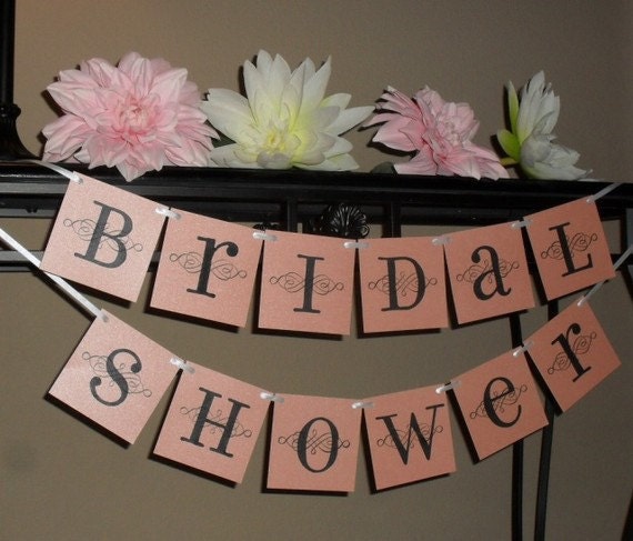 Bridal Shower banner sign - Pink, black, and white or custom colors Il_570xn
