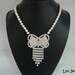 Bridal Pearl Necklace - Sparkling Rhinestone Ribbon Pendant - White Swarovski Pearls - Cyndi