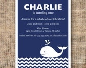 Printable Whale first birthday invitation Il_170x135