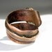Copper Ring OOAK , Industrial Chic, Blue Topaz CZ , Wire wrapped Copper ring