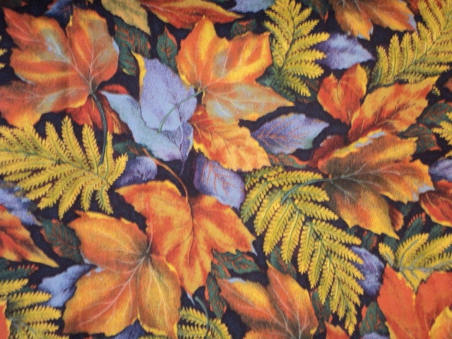 AUTUMN Leaves are Falling Periwinkle FULL Long Arm Quilted Made for you