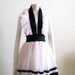Chiffon Cotton Candy Pink and Black Sequin Party Halter Dress