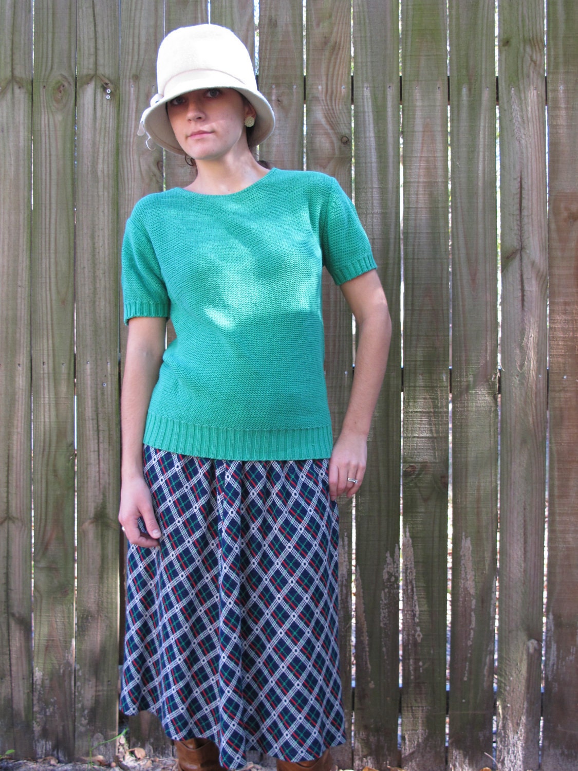 Vintage 1980s Knit Sweater / 80s Cotton Sweater Blouse