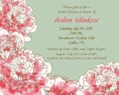 Pink and Green Peony Floral - Bridal Shower, Bachelorette Party, Rehearsal Dinner Invitation Il_170x135