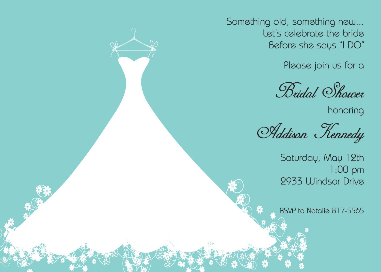 Tiffany Blue Wedding Gown - Bridal Shower, Bridal Luncheon, Bridal Tea Invitation Il_170x135
