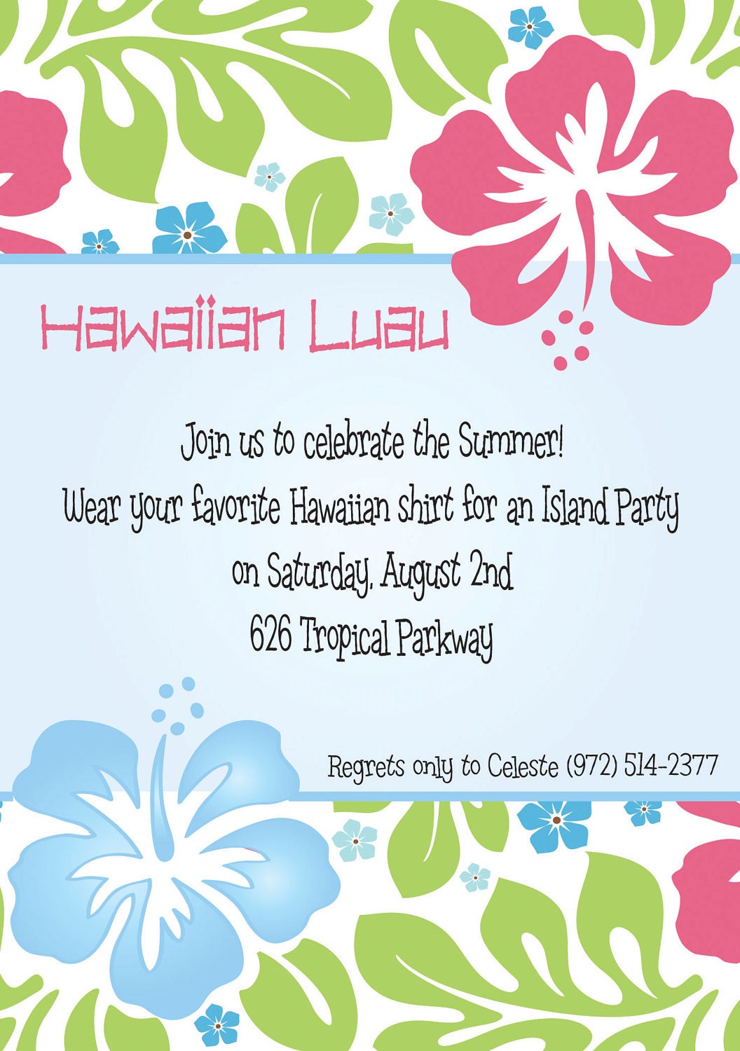 Hawaiian Luau Party - Invitation Il_570xn