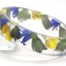 Flower Bangle- Flower Jewelry- Flower Bracelet- Dried Flowers- Purple Flowers- Purple Bracelet-Purple Jewelry-Green Jewelry
