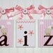 Nursery Room Decor . ROUTED EDGE . Name Blocks . Nursery Name Blocks . Baby Name Blocks . Wood Name Blocks . Bedding . M2M Sweet Lambie