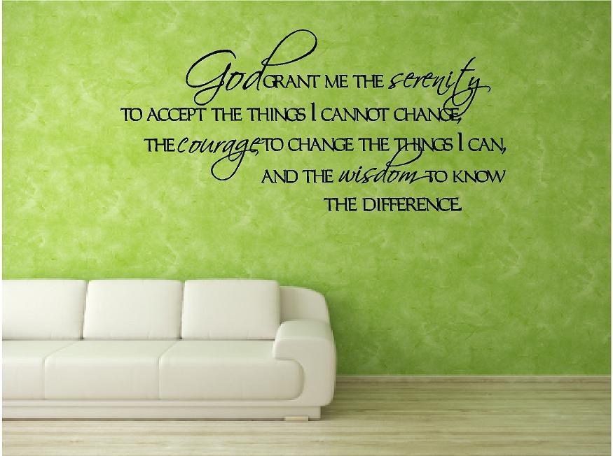 Vinyl Wall Decal......Serenity Prayer..... 11h x 22w - God Faith Religious Scripture Jesus