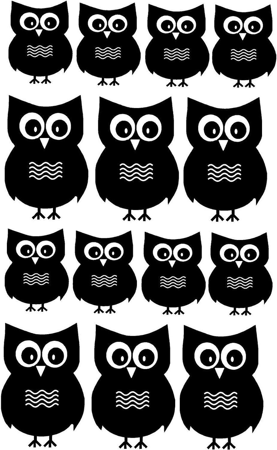 Vinyl Wall Decal......14 Hoot Owls  - 6 Large and 8 small...child children teen baby owl wall decal