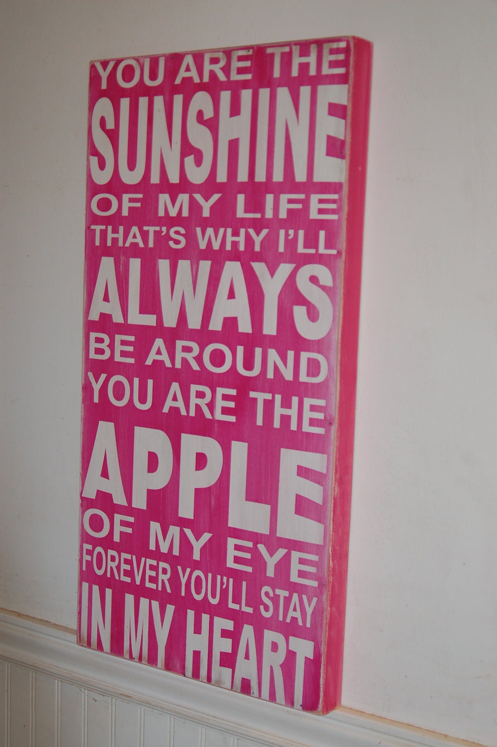You are the sunshine of my life sign - handcrafted and handpainted wood sign