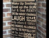 extra large lake house family rules subway sign  18x36  design your own