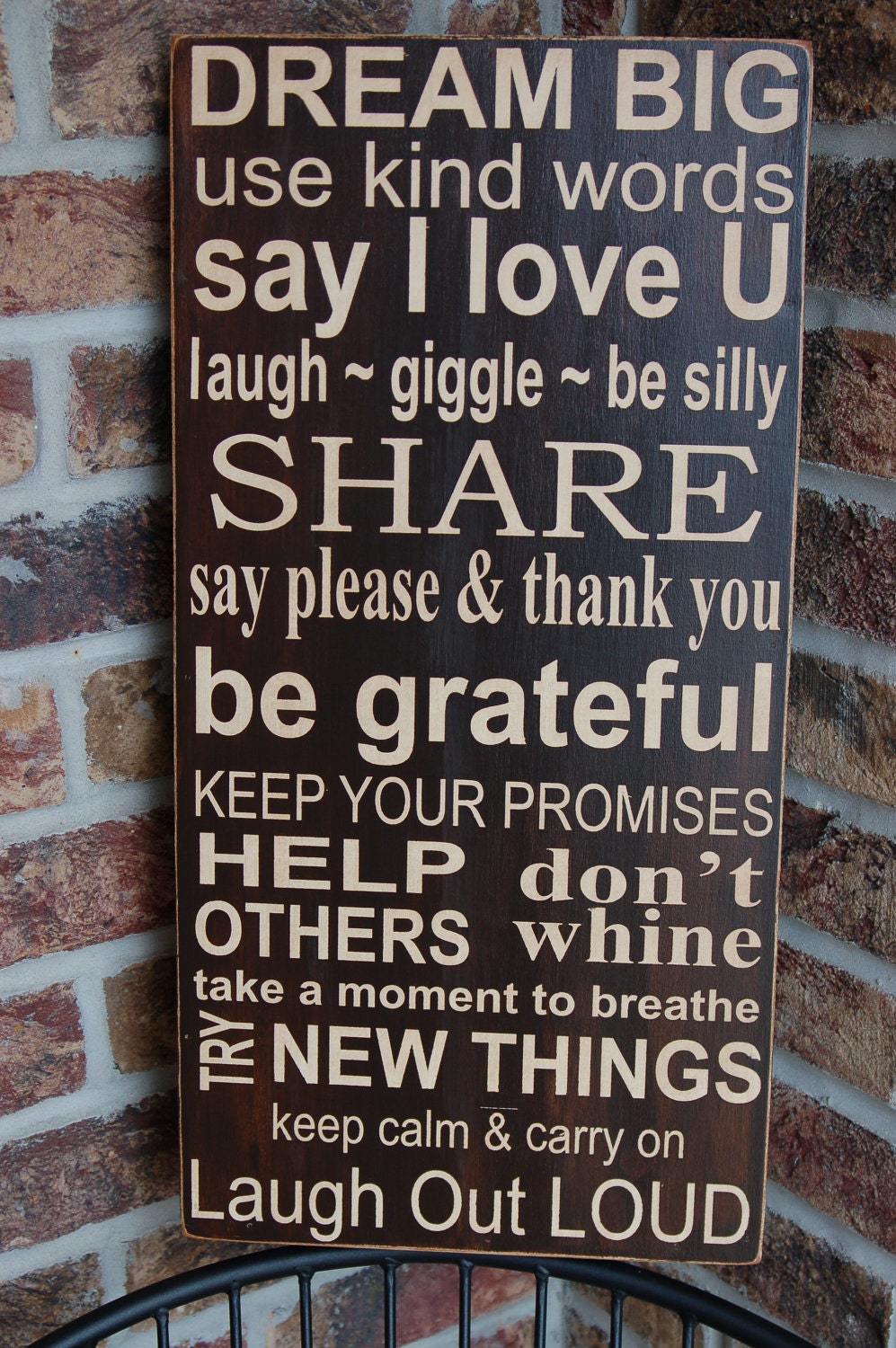 Family Rules painted Subway Art, Dream Big, Typography Word sign, handcrafted, mother's day, housewarming gift