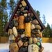 Mosaic Birdhouse with Blue Gem Stones and Wine Corks "337 Montinore Estate"