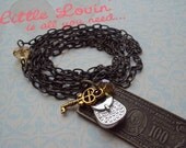 Lucky charm fancy bag key champagne crystal dollar chain. Long Necklace.