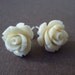 FREE Shipping Antique White Coral 925 Sterling Silver Studs. White Flower Earrings. Bridal Earrings. Wedding Jewelry.