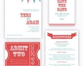 Printable Vintage Carnival Wedding Invitation Template