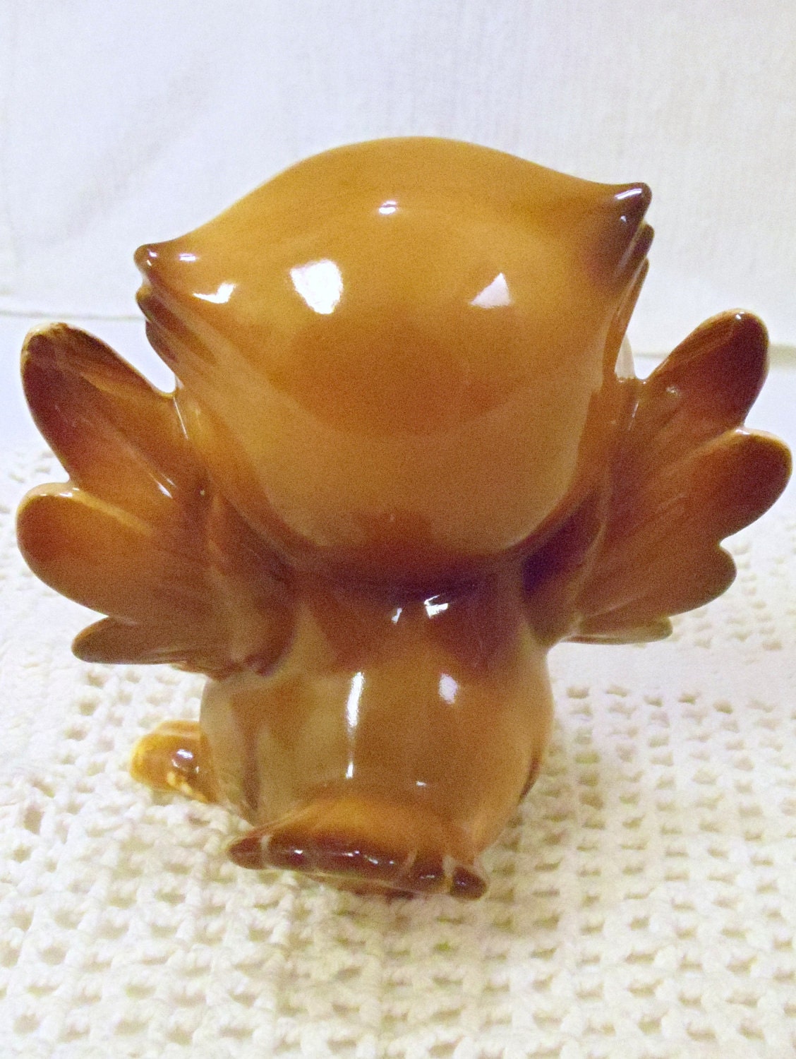Vintage Ceramic Baby Owl Figurine - Sweet Face