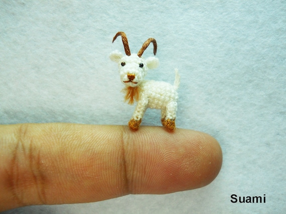 Miniature White Goat - Teeny Tiny Crocheted Goats - Made To Order