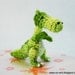 Tiny Green Tyrannosaurus - Dollhouse Miniature Dinosaurs - One Inch Scale - Micro Crochet Dinosaur - Made To Order
