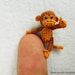 Tiny Brown Monkey - Dollhouse Miniature Animals - 1 inch Scale Crochet Monkeys - Made To Order
