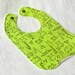Green Jungle Animal Bib with Brown snap closure