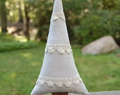 natural canvas and vintage lace stuffed tree