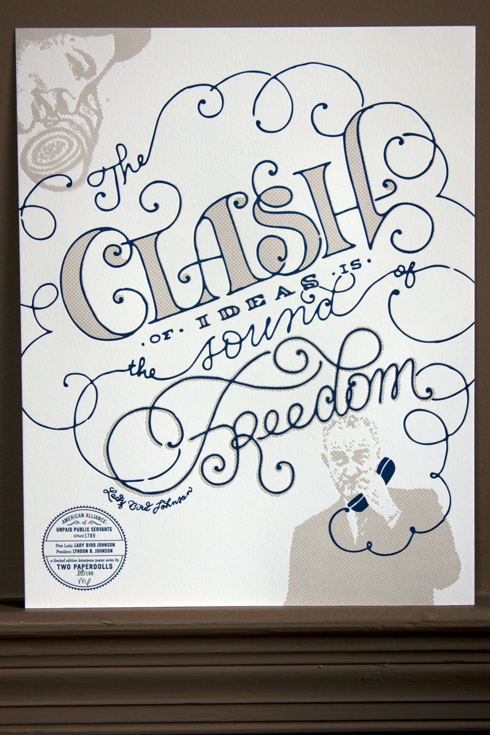 Lady Bird Johnson First Lady Letterpress Print