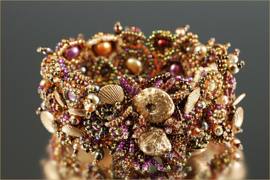 The Tide Pool Cuff - Wide Version Beading Kit designed by Barbara Briggs