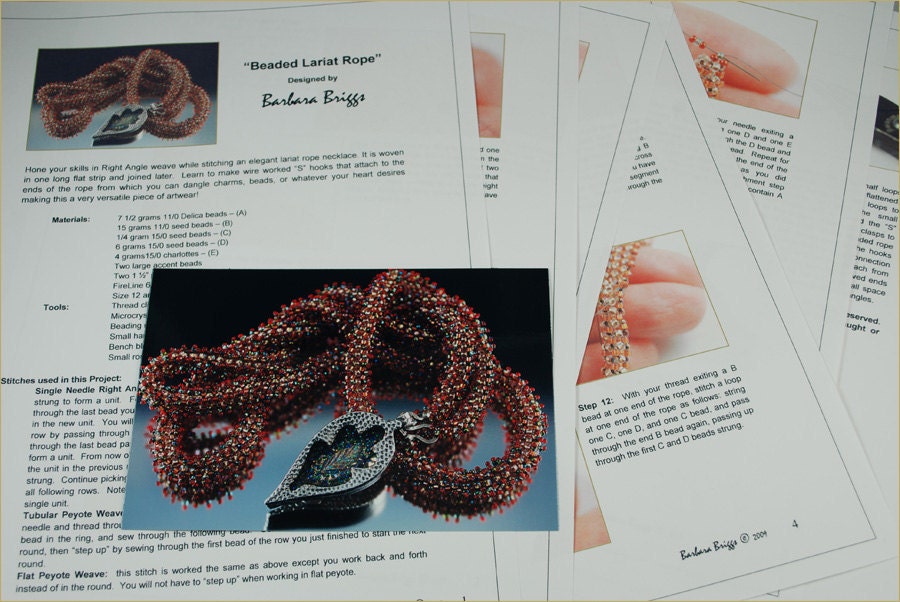 Digital - Pattern for the "Beaded Lariat Rope" necklace