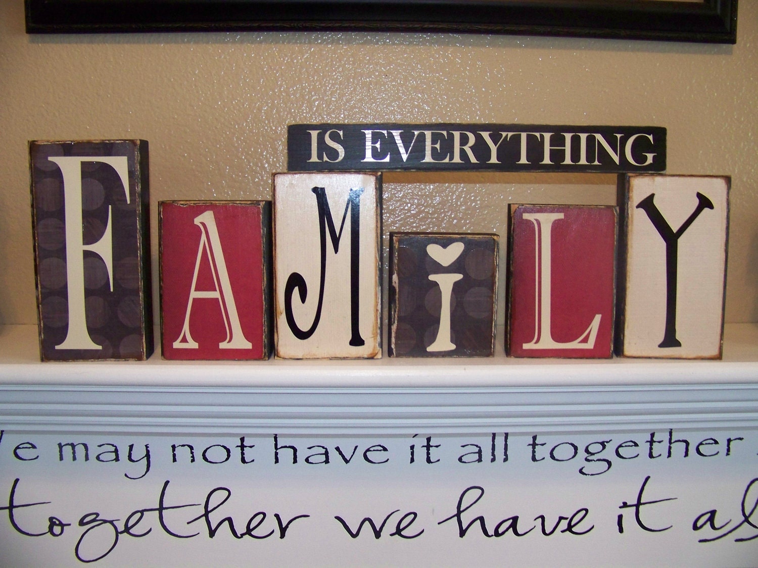 Family Is Everything Vinyl Lettering Blocks
