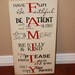 Family Rules and House Motto Board - Home Decor wood sign with vinyl lettering
