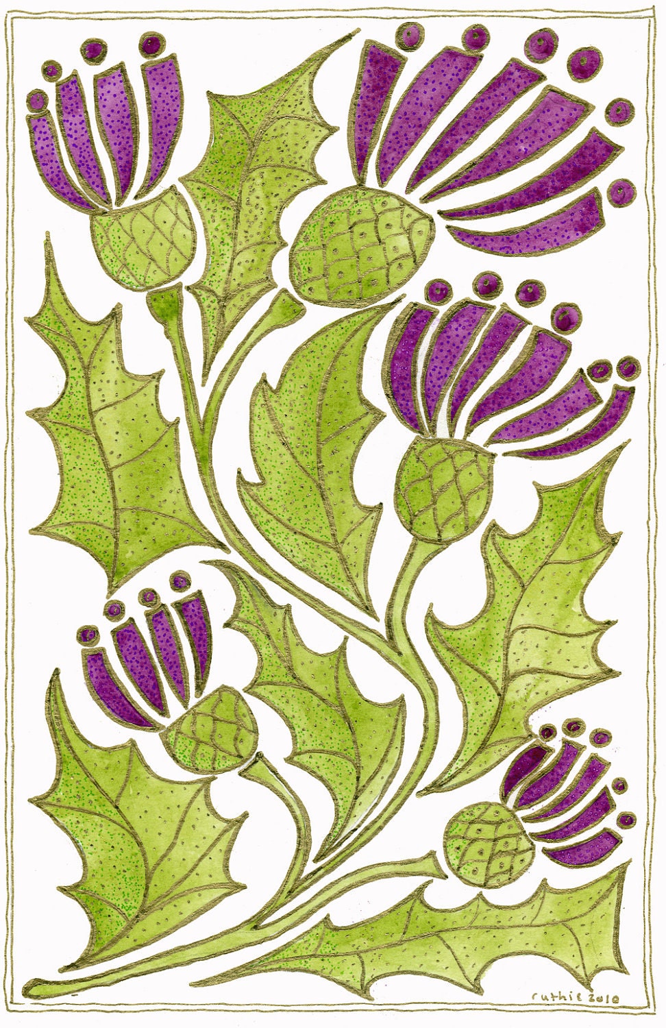 Scottish thistle print