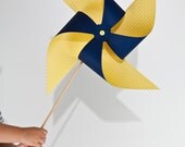 Large Pinwheel: Navy Blue & Yellow