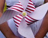 Large Pinwheel: Vintage Carnival Red Stripes