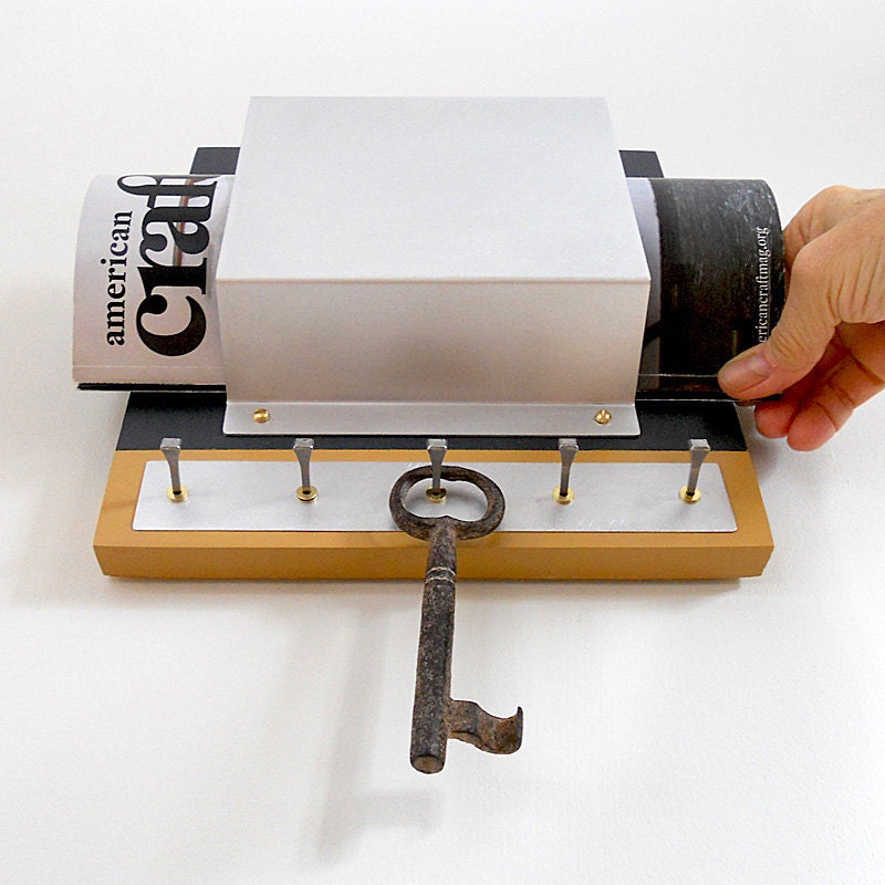 STEEL: mail holder modern industrial wall mounted key rack