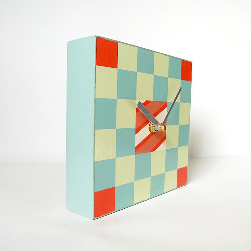 BUOY: nautical small geometric art block wall clock