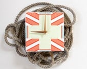 STARBOARD: small modern art block nautical wall clock