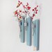 SKY: modern flower vase wood wall mount retro teal polka dots