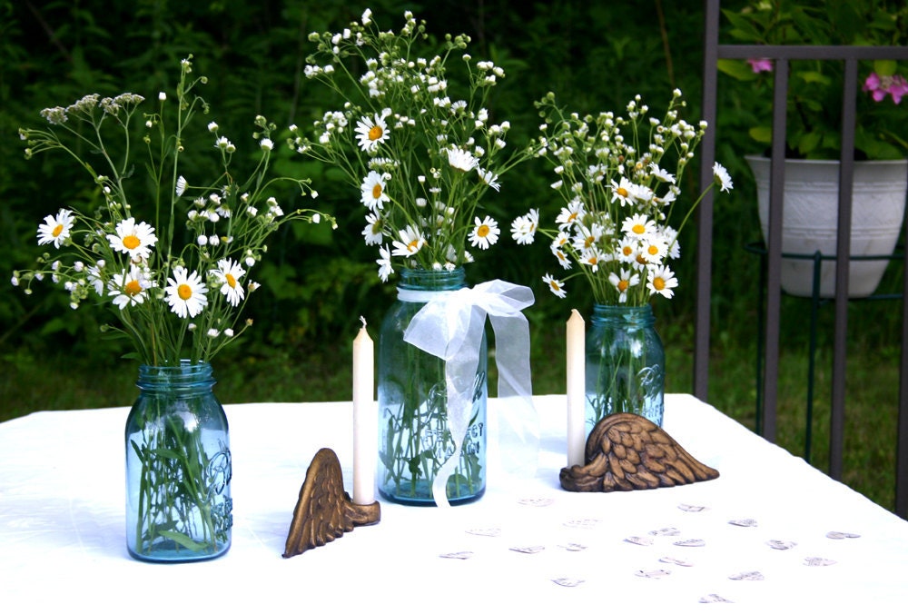 Vintage Blue Ball Perfect Mason Canning Jars 1-Quart & 2-Quart Jars - Wedding - Home Decor  - Collectible