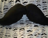 Mustache Pillow Large Mr Mustache Pillow 48" by 12" Black