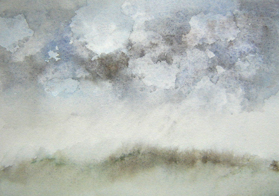 Art - Clouds - Rainy Day  - Home Decor - Limited Edition Glicee Print from Original Watercolour on Paper