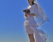 Yves Saint Laurent Vintage Designer Rive gauche White rafia gown 1980s 1990s