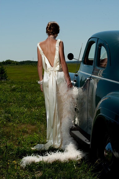 Handmade Vintage Inspired 1930s slipper satin Wedding Dress Jean harlow gown