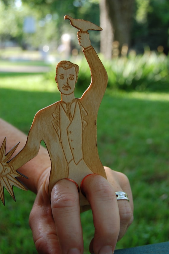 Nikola Tesla Finger Puppet Magnet