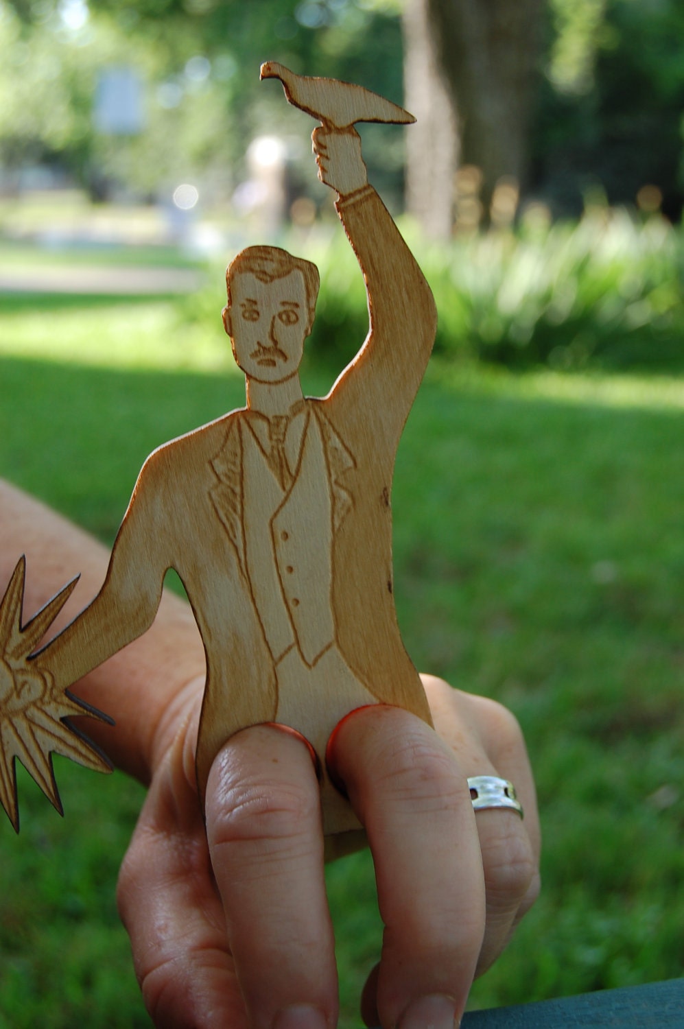 Nikola Tesla Finger Puppet Magnet