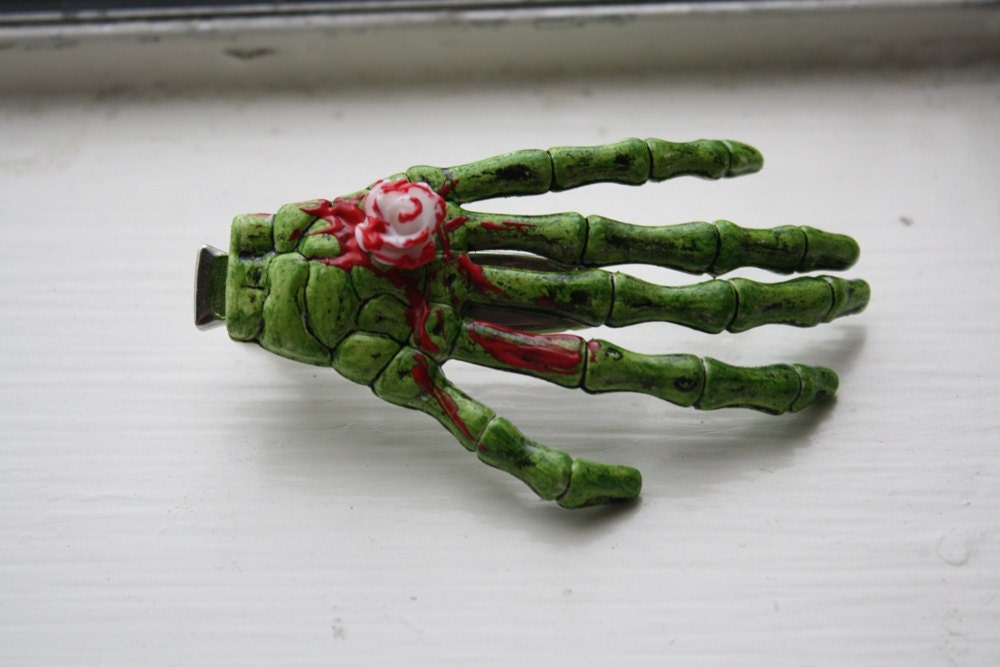 Zombie Hair Clip Spooky Chic Zombie Lady Skeleton Hand