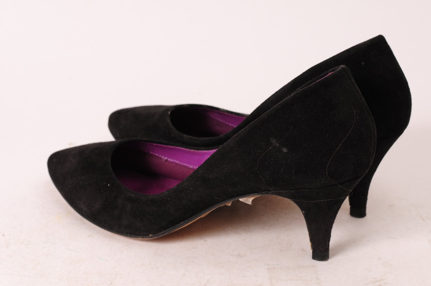 1980's Black suede 9WEST high heels - Size 8.5 N