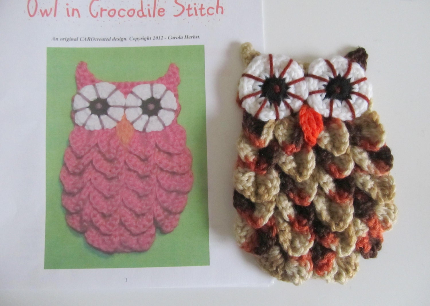 Crochet Crocodile Stitch Owl G43