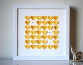Baby Gift, Personalized Framed 3D You Are My Sunshine Song Hearts - Yellow (Unique baby shower gift)